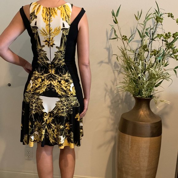 Eva Varro Yellow & Black Dress- Size Medium - Picture 2 of 2